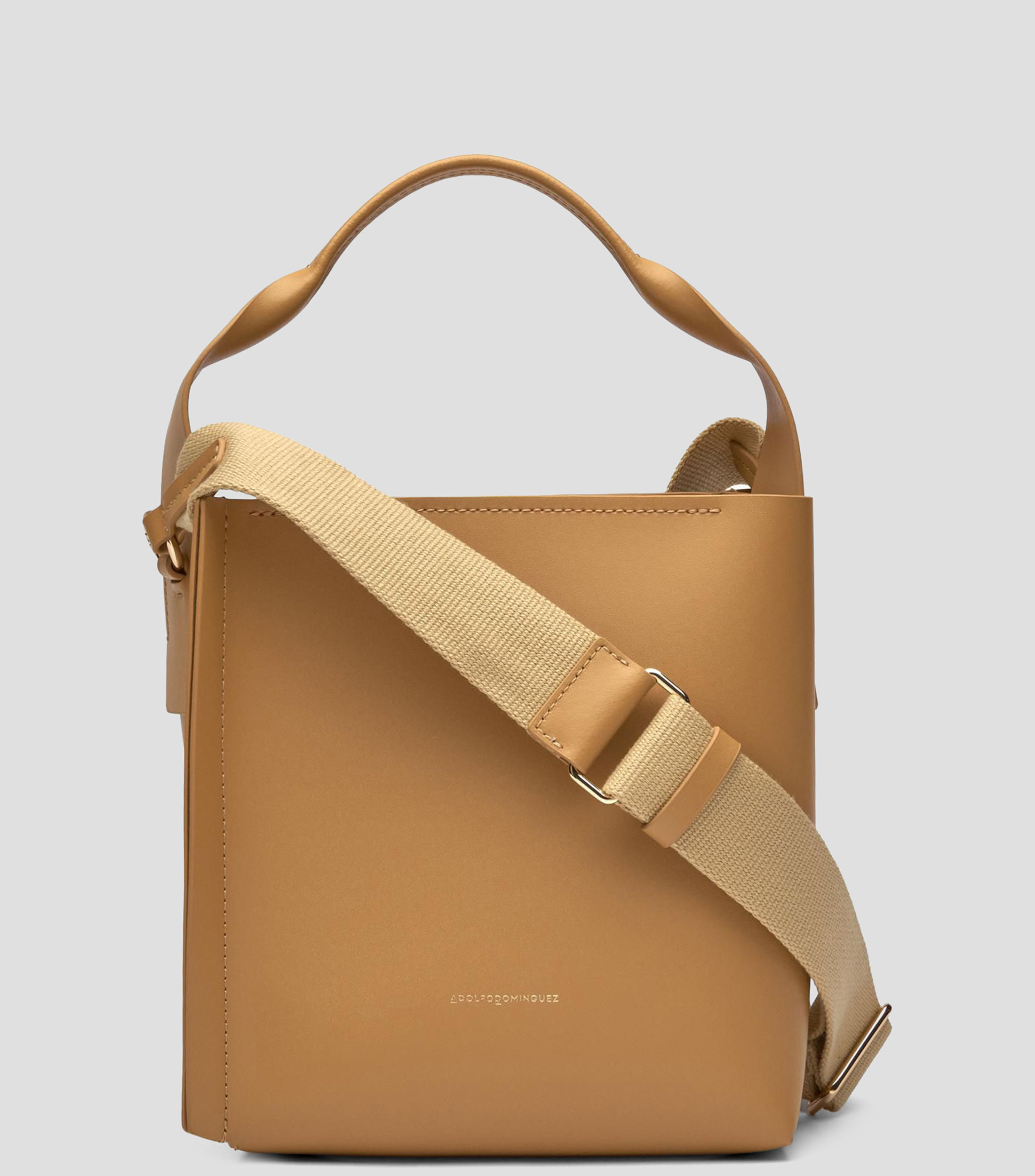 Bolsa bucket en piel liso Mujer